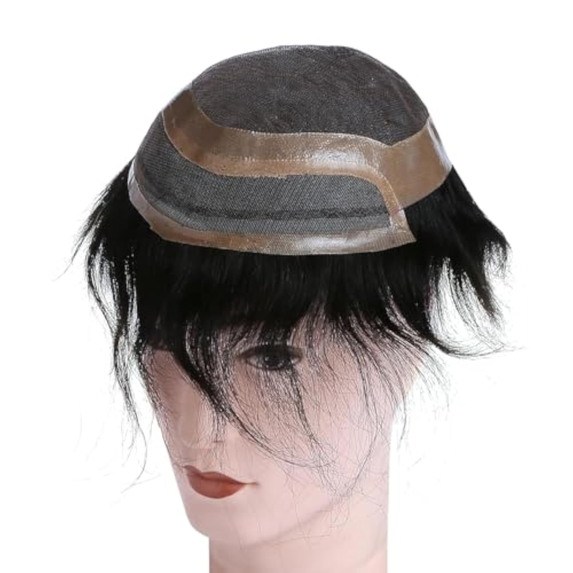 Men's Front Lace Hair Patch, Natural Black Wig